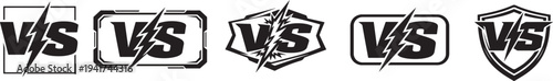  Versus battle letters for sports events, fight tournaments and competitive games