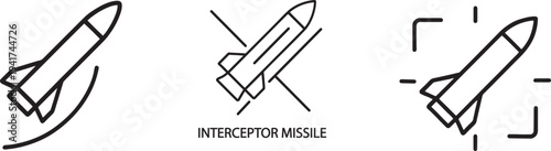 Aerospace missile vector collection for defense industry and military equipment themes