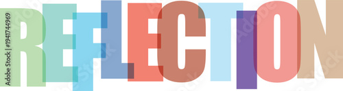 Multicolored Reflection Text white background