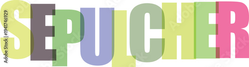 Multicolored Sepulcher Text Logo white background