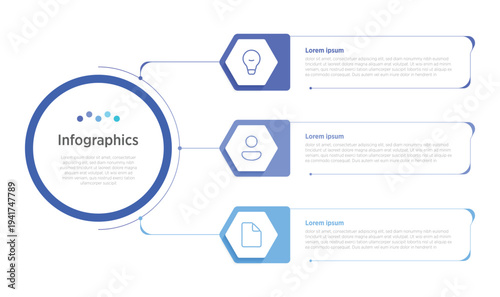 A 3-box infographic template divides key info into three clean, equal boxes for quick comparison or process steps. Ideal for business summaries, stats, or simple breakdowns in presentations.