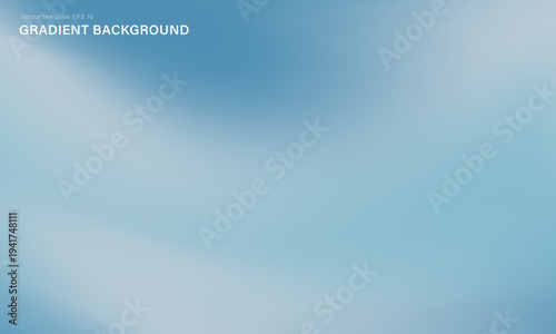 Template of soft blue gradient background. Vector pastel cyan wallpaper with blurred fluid pale waves. Digital backdrop with silk or satin texture for web or print cover banners, posters, flyers