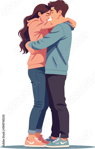 due persone che si abbracciano uomo donna amici amanti parenti fidanzati marito e moglie vettoriale 
