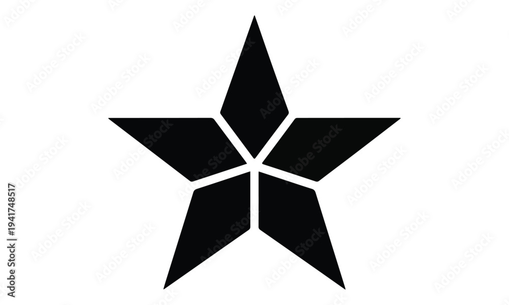 Fototapeta premium Minimalist Black Five Pointed Star Icon on White Background