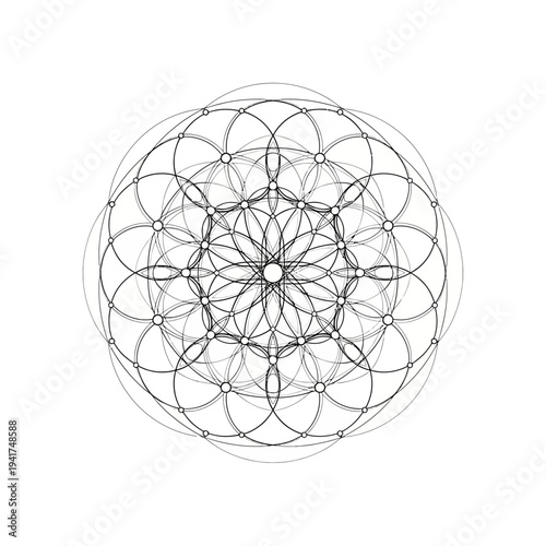 Sacred Geometry Flower of Life Mandala.