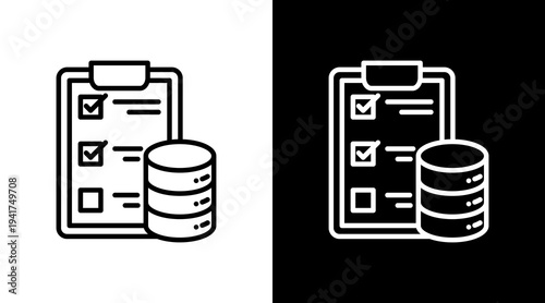 Data Assessment White Icon Set Design 