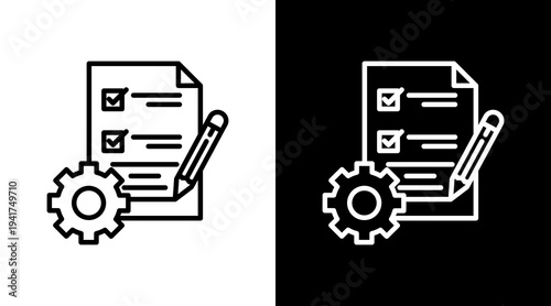 Project Management White Icon Set Design 