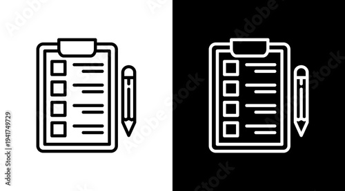 Survey White Icon Set Design 