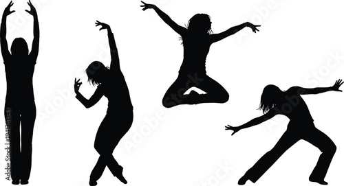 Black silhouettes set of human life cycle stages from crawling baby and child on scooter to professional adult with briefcase and elderly person with cane