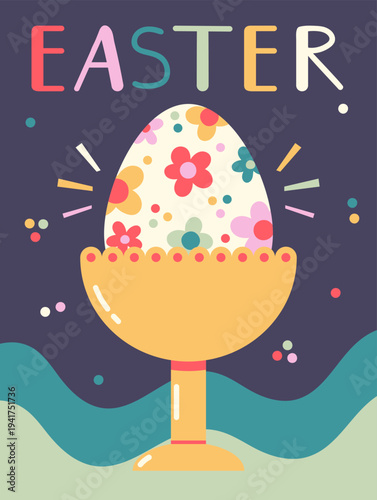 Easter retro poster holiday greetings
