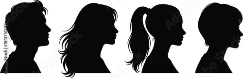 Black silhouettes set of industrial construction workers and manual laborers wearing hard hats holding tools like wrenches and clipboards isolated on white background for work