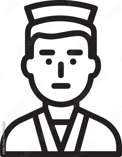 Wallpaper Mural Hand Drawn Man as Nurse Black and White Avatar Illustration in Minimal Line Art Style Design Torontodigital.ca
