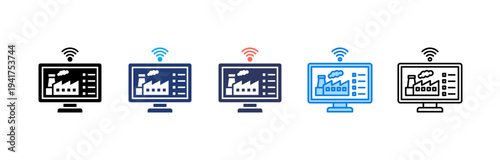 Remote Monitoring icon sheet multiple style collection