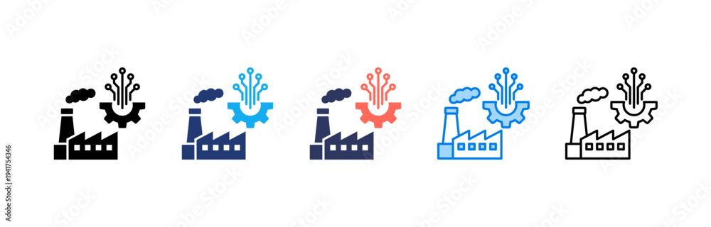 Obraz premium Digital Transformation icon sheet multiple style collection