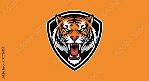 Tiger Head Logo Design Illustration.