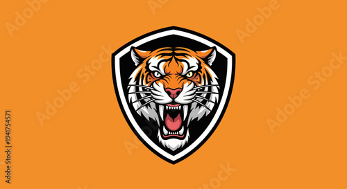 Tiger Head Logo Design Emblem Icon.