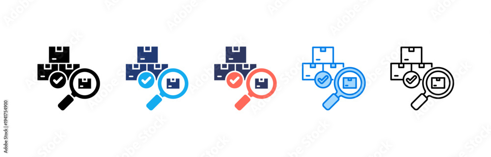 Obraz premium Smart Quality Control icon sheet multiple style collection