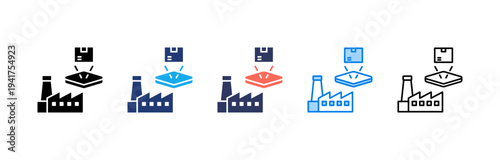Industrial Simulation icon sheet multiple style collection