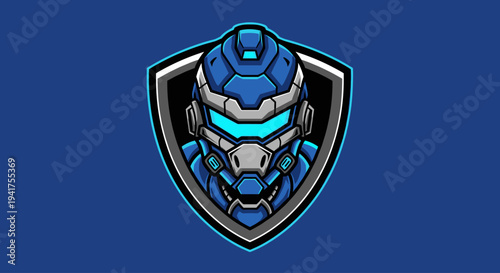 Futuristic Robot Head Logo Design Concept.