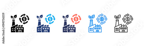 Circular Economy icon sheet multiple style collection