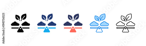 Carbon Neutral icon sheet multiple style collection