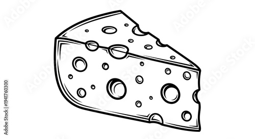 A wedge of Swiss cheese with many holes.