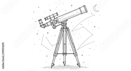 Astronomical Telescope for Stargazing and Celestial Observation.