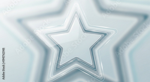 Glossy star shape with embossed design on transparent background