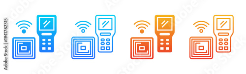 RFID System icon sheet multiple style collection