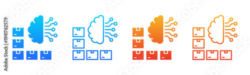 Machine Learning icon sheet multiple style collection