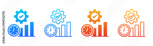 Operational Efficiency icon sheet multiple style collection