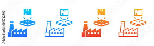 Industrial Simulation icon sheet multiple style collection