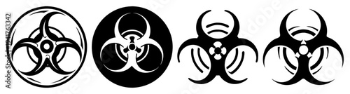 Black and white virus bacteria icons set isolated on white background medical health pandemic disease vector illustration