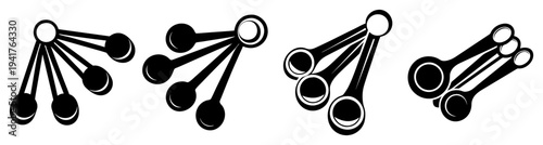 Hand drawn black paper clips set isolated on white background vector minimalist office stationery icons collection