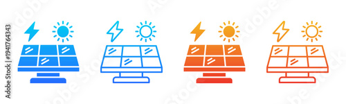 Renewable Energy icon sheet multiple style collection