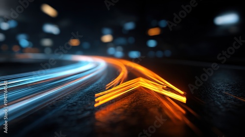 Abstract arrow path with transparent background