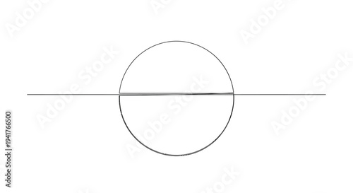 Minimalist Circle and Line Graphic: Abstract Geometric Design