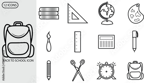 Back to school icon. school vektor. school icon. learning icon. 