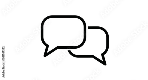 Simple Black Speech Bubbles Icon Design.