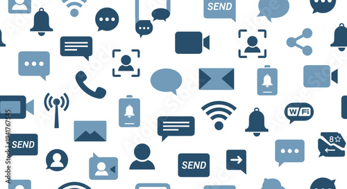 Collection of Communication and Social Media Icons.