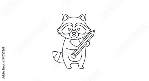 Raccoon Playing a Stringed Musical Instrument.