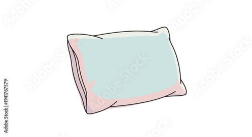 Simple Pillow Illustration on White Background.