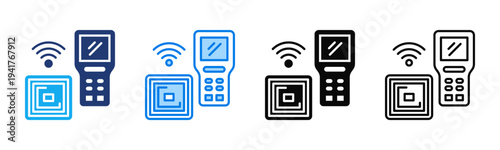 RFID System icon sheet multiple style collection