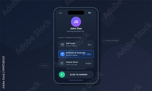 A digital illustration of a smartphone displaying an incoming