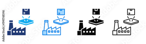 Industrial Simulation icon sheet multiple style collection