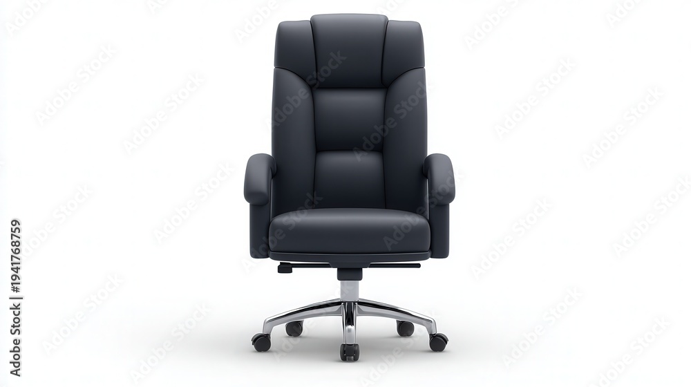 Obraz premium A sleek, modern office chair with a high back and ergonomic design, ideal for enhancing workspace comfort and style, Perfect for business environments, home offices, or corporate settings,