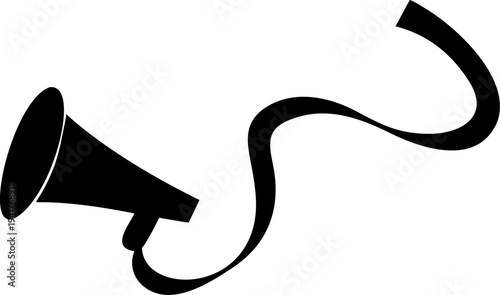 Megaphone icon with ribbon vector graphic design element