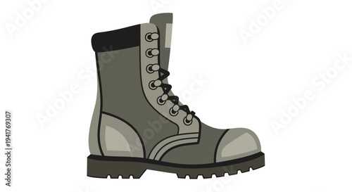 Durable Work Boot with Steel Toe Cap, Heavy Duty Footwear for Construction