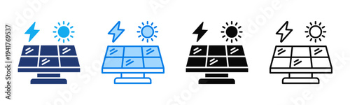 Renewable Energy icon sheet multiple style collection