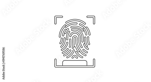 Fingerprint Identification Scan Icon